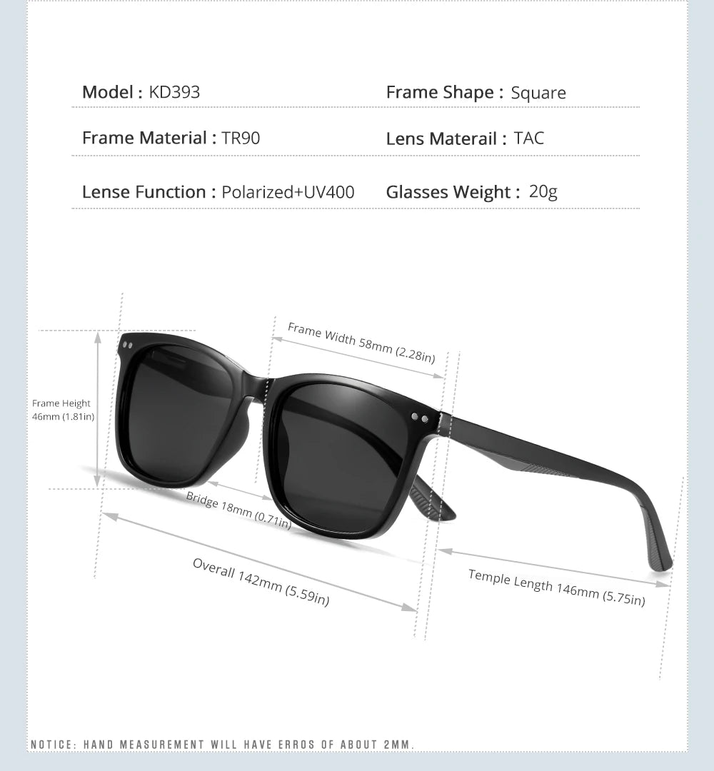 Sonnenbrille quadratisch TR90 polarisiert Federgelenk Angeln Herren