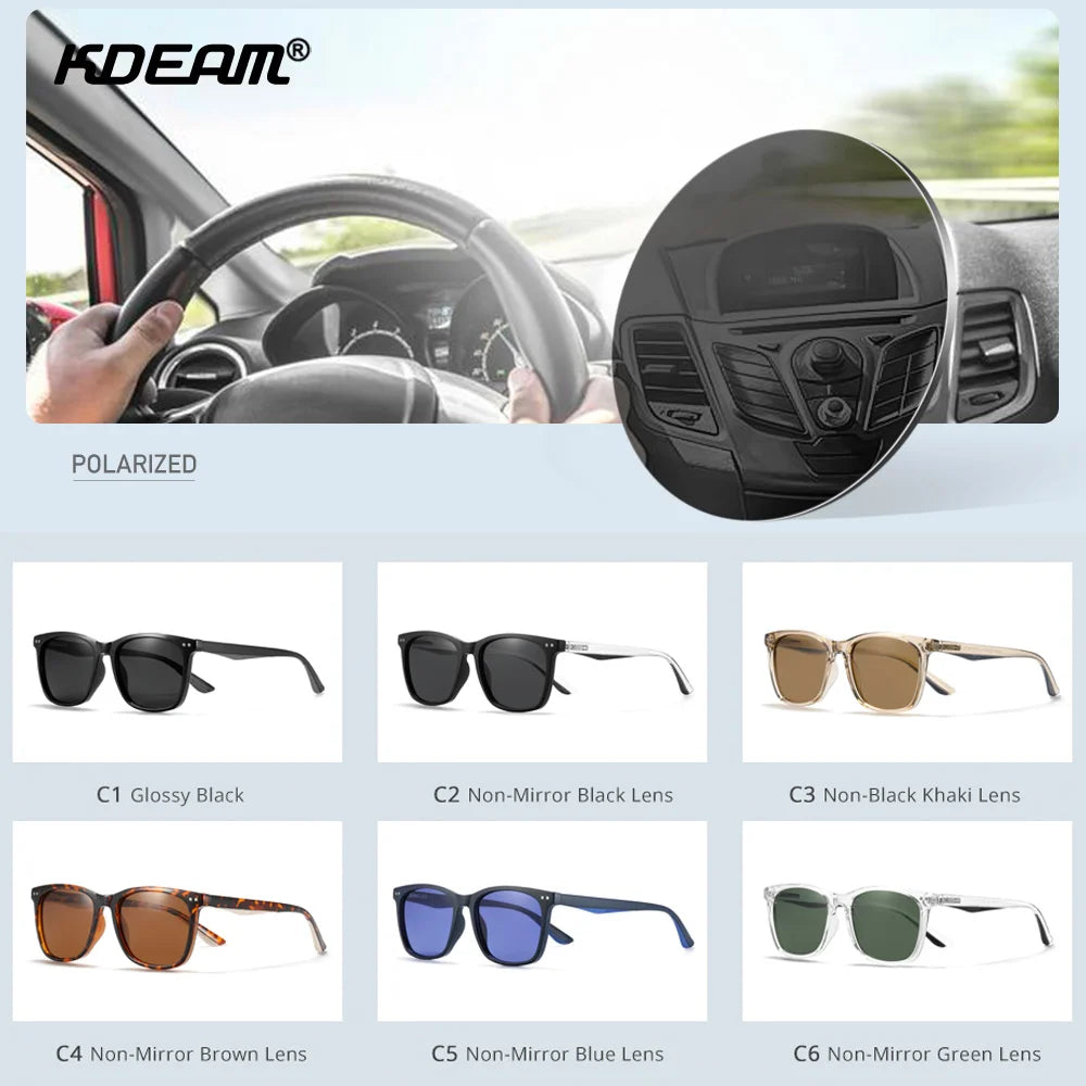 Sonnenbrille quadratisch TR90 polarisiert Federgelenk Angeln Herren