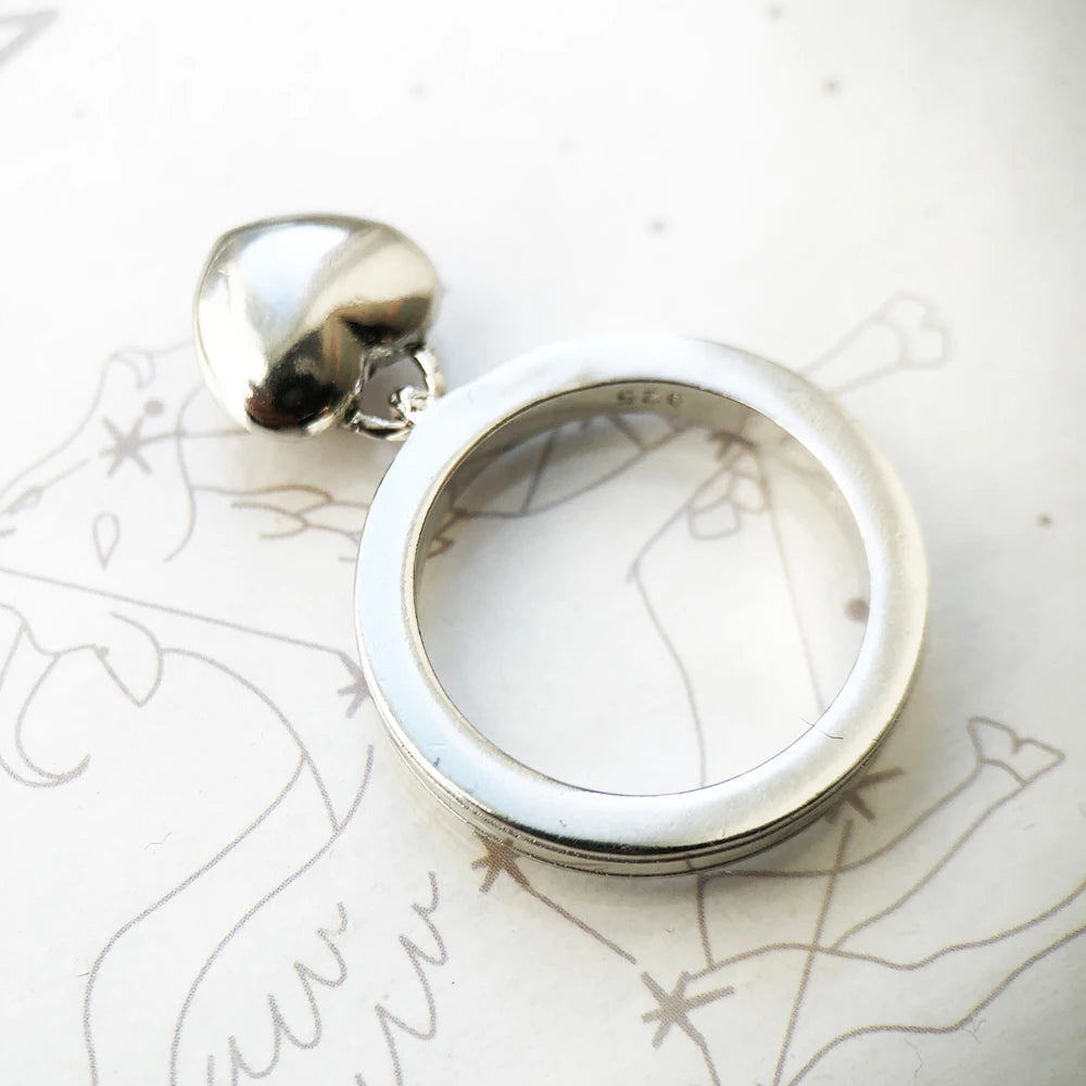 Damen-Ring Herz Pavé rot romantisch aus Sterlingsilber