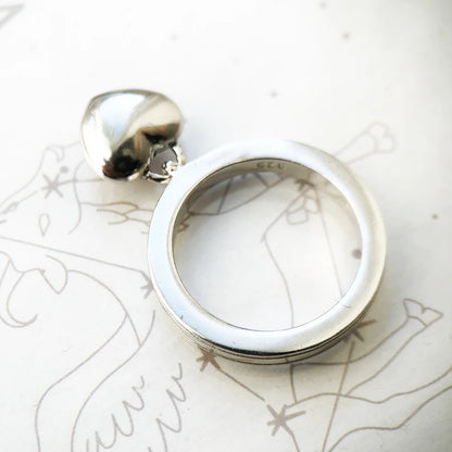 Damen-Ring Herz Pavé rot romantisch II aus Sterlingsilber