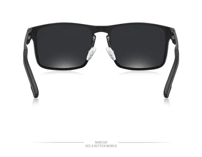Sonnenbrille Al-Mg quadratisch polarisiert Spiegel Sport Herren Damen