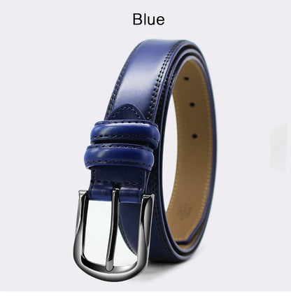 Herren Echtleder-Gürtel Jeans Cowskin Casual Business 3,5 cm Automatik-Schnalle