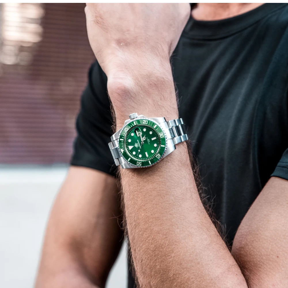 Herren-Taucheruhr mit Keramikluenette und NH35-Automatikwerk