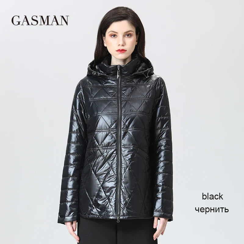 Mittellanger Damen-Trenchcoat mit Gürtel und Kapuze in großen Größen – sportlicher Windbreaker in Unifarben für den Herbst