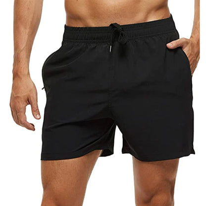 Herren-Badeshorts mit Farbverlauf, schnelltrocknend, mit Reißverschlusstaschen und Mesh-Futter – modische Schwimmshorts für den Strand