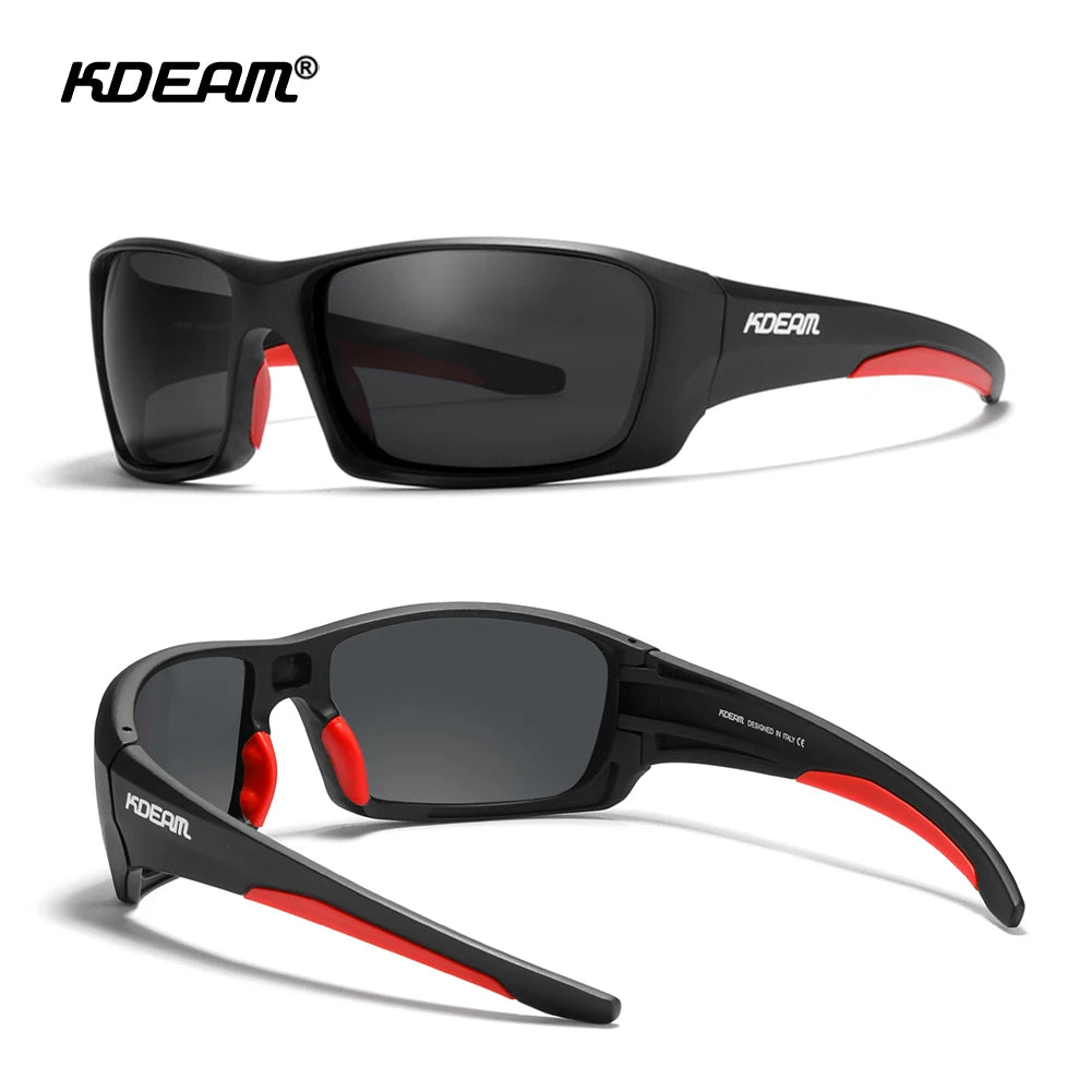 Sonnenbrille Sport TR90 polarisiert Wandern Angeln Reißverschlussetui Herren