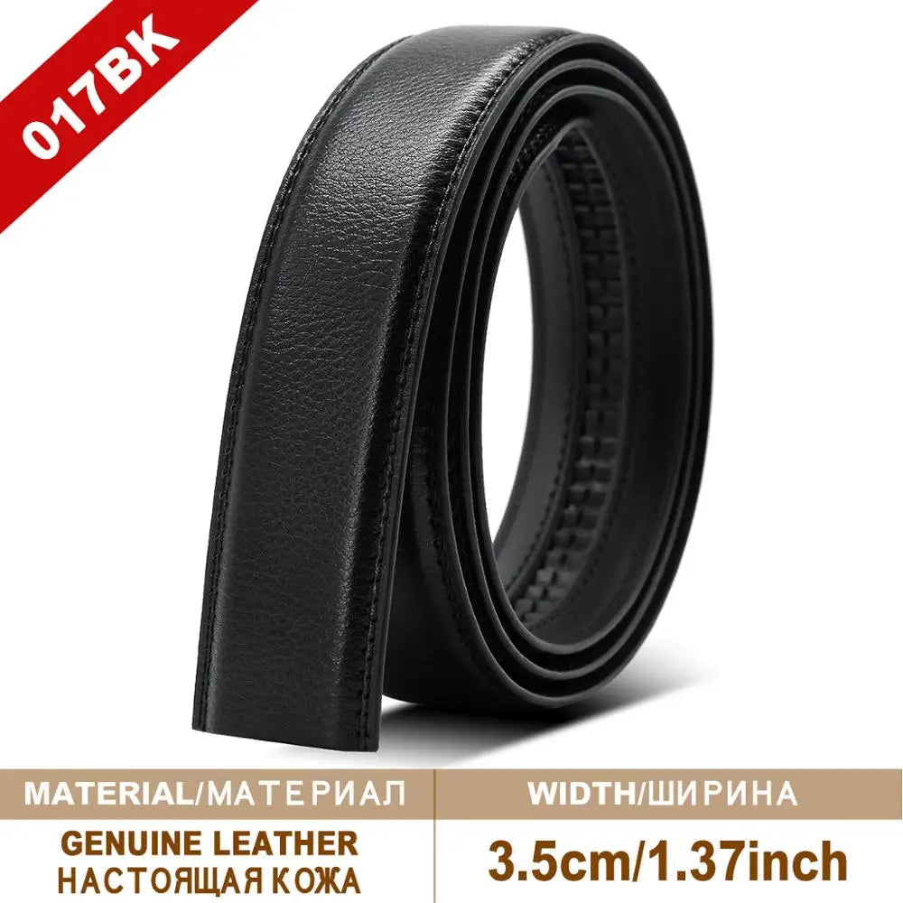Herren Leder-Gürtelband ohne Schnalle Rindsleder Schwarz Braun 3,5 cm