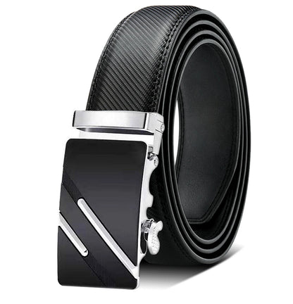 Herren Echtleder-Gürtel Luxus 3,5 cm Automatik-Schnalle Rindsleder Verstellbar