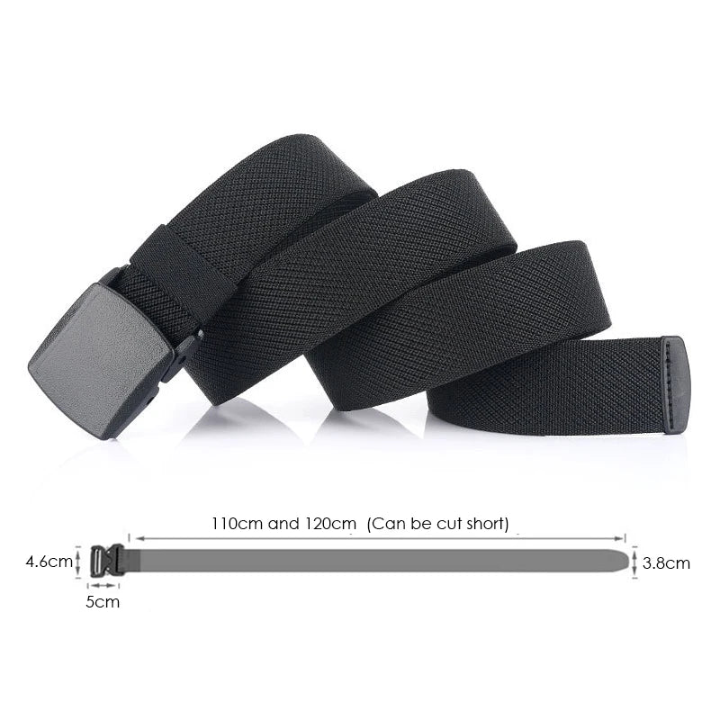 Unisex-Gürtel aus Nylon mit Elastischem Stretchband und Metallfreiem Schnellverschluss Gestreift