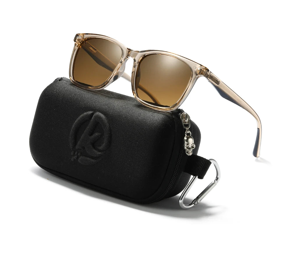 Sonnenbrille quadratisch TR90 polarisiert Federgelenk Angeln Herren
