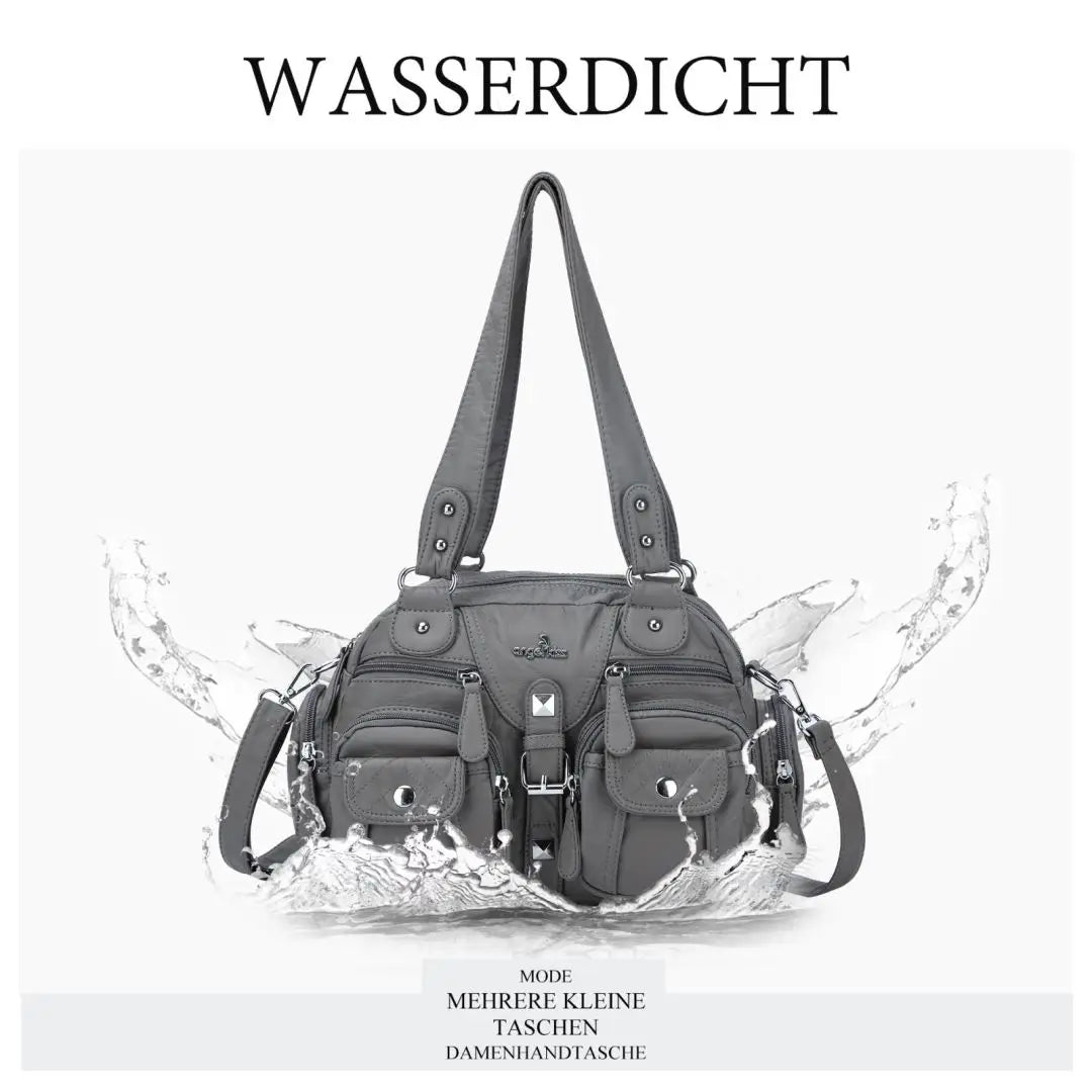 Damen-Schultertasche Aus PU-Leder Mit Mehrfachfächern Praktisch Und Elegant Vintage-Stil