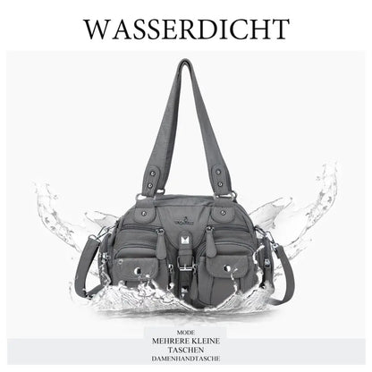 Damen-Schultertasche aus PU-Leder in kompakter Bauweise mit Angenehmer Haptik und Mehrfachfächern