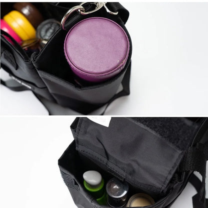 Damen Kosmetiktasche Großes Fassungsvermögen Aus Robuster Oxford-Gewebe Für Reisen Und Alltag Schwarz