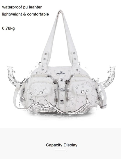 Damen-Schultertasche Aus PU-Leder Mit Mehrfachfächern Praktisch Und Elegant Vintage-Stil