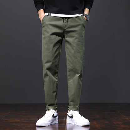 Herren Hose aus Baumwolle im Casual-Stil mit gerader Passform und Taschen