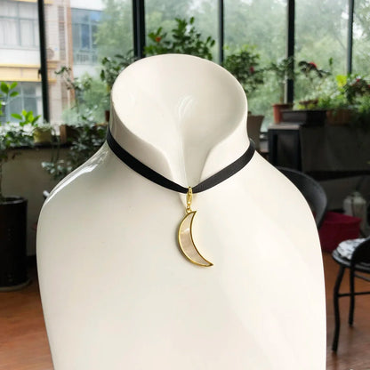 Damen-Charm-Anhaenger Mond gold aus Sterlingsilber