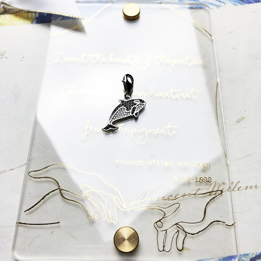 Damen-Charm-Anhänger Orca Wal Ozean aus Sterlingsilber