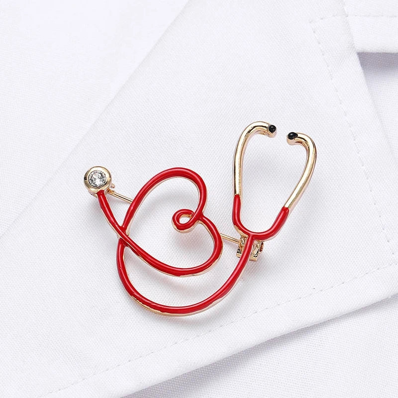 Brosche Medizin Stethoskop Arzt Krankenschwester Rucksack Revers Schmuck