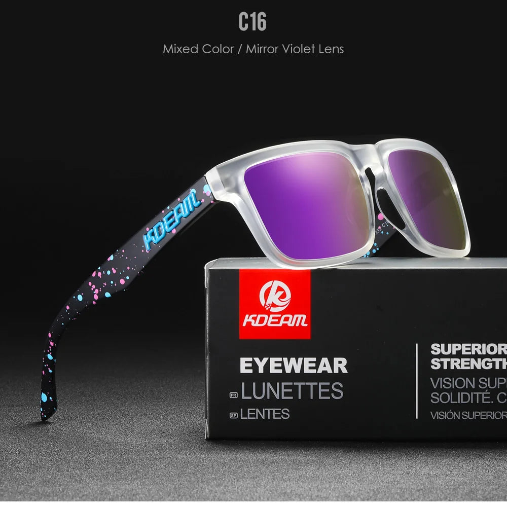 Sonnenbrille quadratisch polarisiert Angeln Lifestyle Spiegel Hartbox Unisex