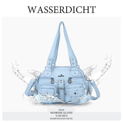 Damen-Schultertasche aus PU-Leder in kompakter Bauweise mit Angenehmer Haptik und Mehrfachfächern
