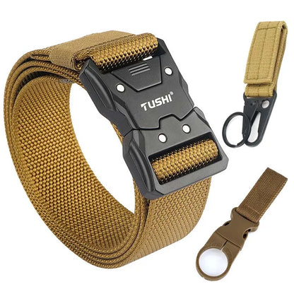 Herren-Taktischer Gürtel aus 1200D Nylon mit Schnellverschluss und robuster Metall-Schnalle, Breite 3,8 cm