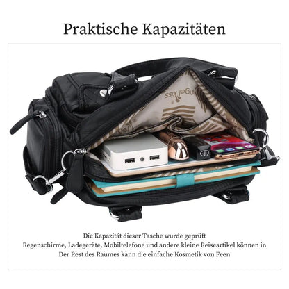 Damen-Schultertasche Aus PU-Leder Mit Mehrfachfächern Praktisch Und Elegant Vintage-Stil