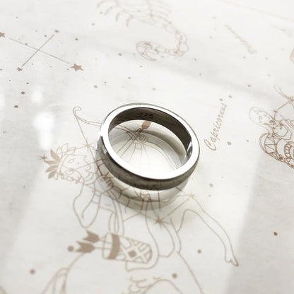 Silberner Bandring aus 925er Sterlingsilber, Draufsicht
