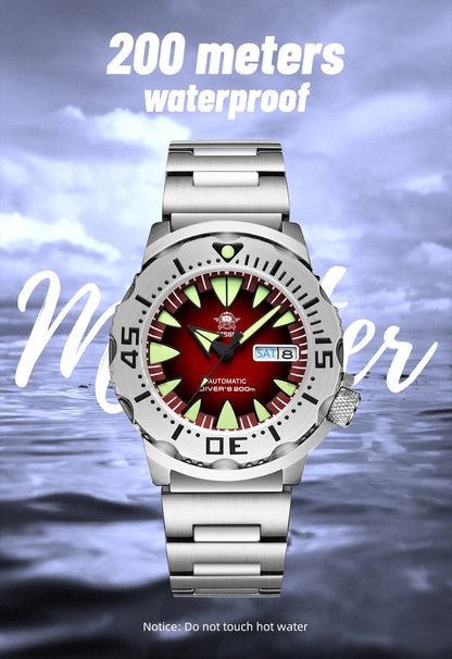 ADDIESDIVE AD2103 Men Monster Watch Luminous Sapphire Glass Blue Dial NH36 Diver 316L Stainless Steel Mechanical Watches
