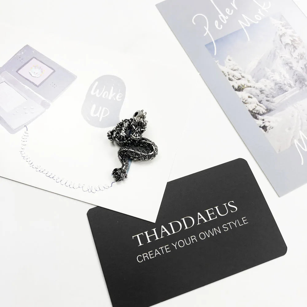 Damen-Charm-Anhänger mythischer Drache Punk aus Sterlingsilber