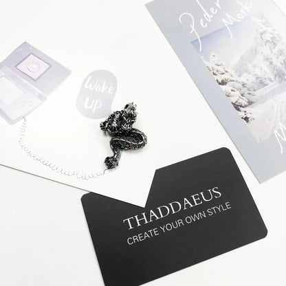 Damen-Charm-Anhänger mythischer Drache Punk aus Sterlingsilber