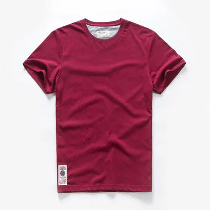 Männer T-Shirt aus Baumwolle im einfarbigen Design mit klassischem O-Ansatz