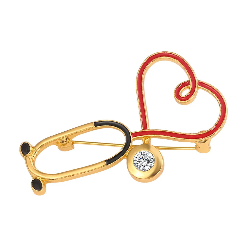 Brosche Medizin Stethoskop Arzt Krankenschwester Rucksack Revers Schmuck