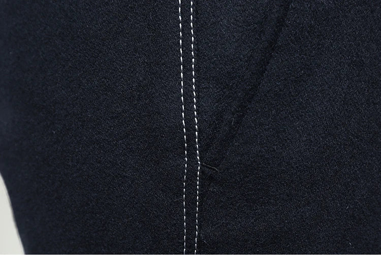 50% Wolle Männer Lange Anzüge Hosen Slim Fit Tiefblau Mode Hochzeit Bräutigam Tragen Herbst Frühling Büro Täglichen Hosen Mode Korea