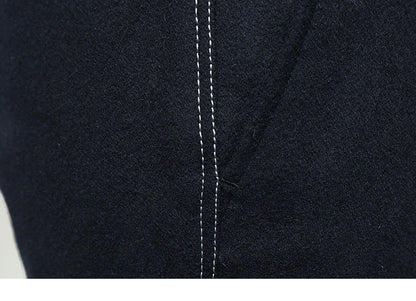 50% Wolle Männer Lange Anzüge Hosen Slim Fit Tiefblau Mode Hochzeit Bräutigam Tragen Herbst Frühling Büro Täglichen Hosen Mode Korea