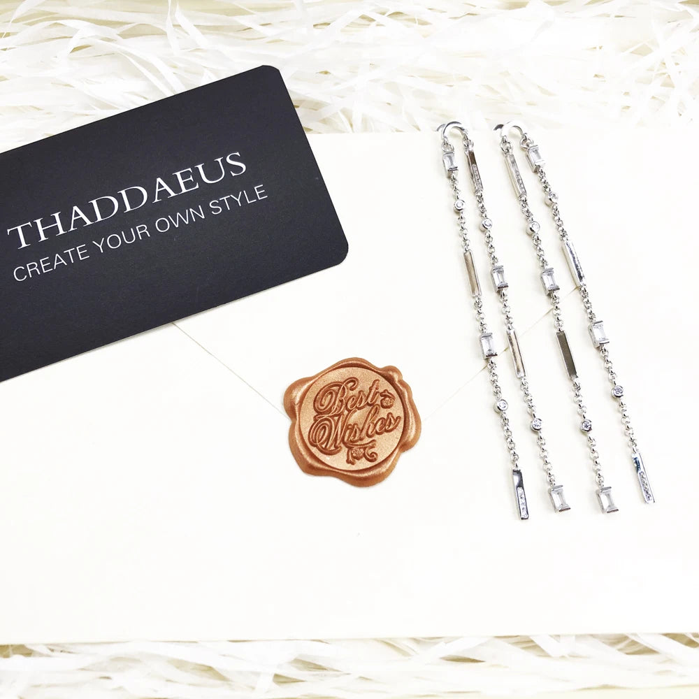 Damen-Ohrtropfen Baguette lang glamourös Sommer aus Sterlingsilber