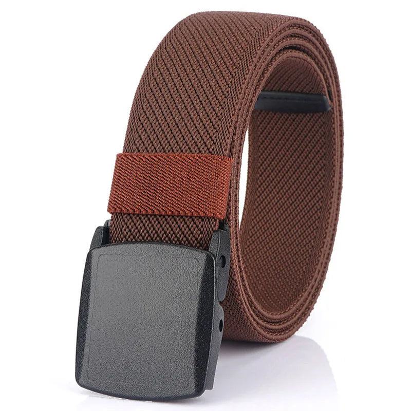Unisex-Gürtel aus Nylon mit Elastischem Stretchband und Metallfreiem Schnellverschluss Gestreift