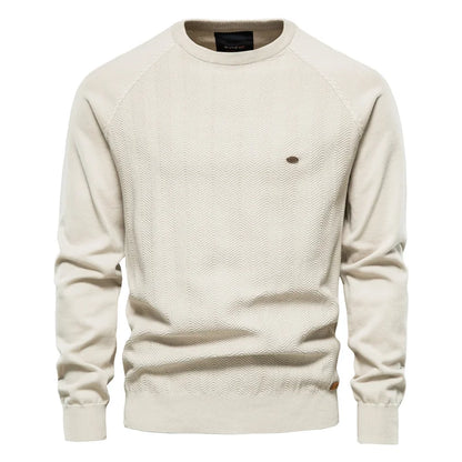 Herren Pullover aus Baumwolle mit lässigem Drop-Hülsen-Design für den Winter