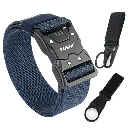 Herren-Taktischer Gürtel aus 1200D Nylon mit Schnellverschluss und robuster Metall-Schnalle, Breite 3,8 cm