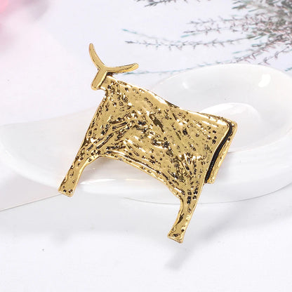 Brosche Stier Emaille Sternzeichen Rind Kuh Tier Schmuck Unisex
