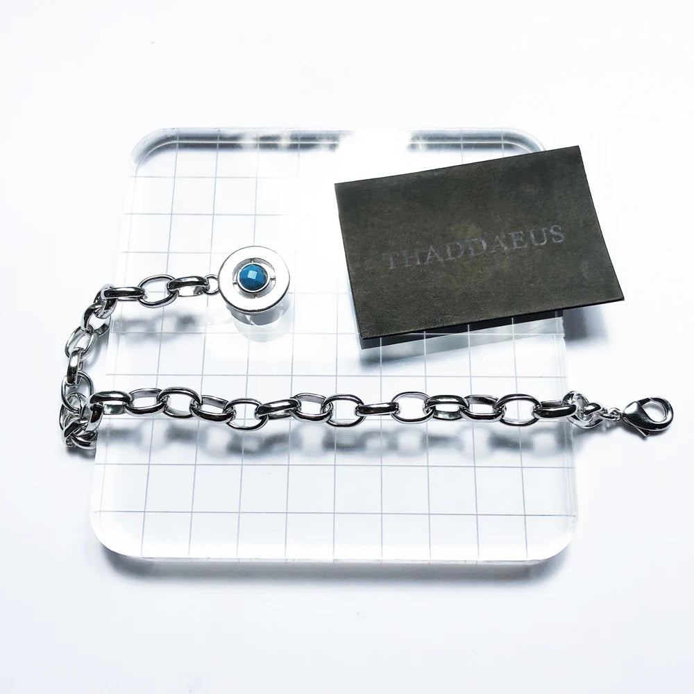 Damen-Armband blau Gliederkette Herbst Club aus Sterlingsilber