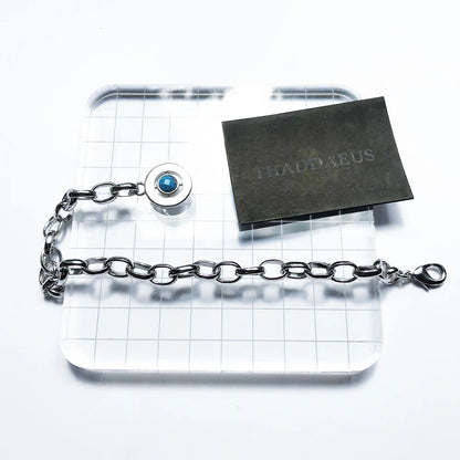 Damen-Armband blau Gliederkette Herbst Club aus Sterlingsilber