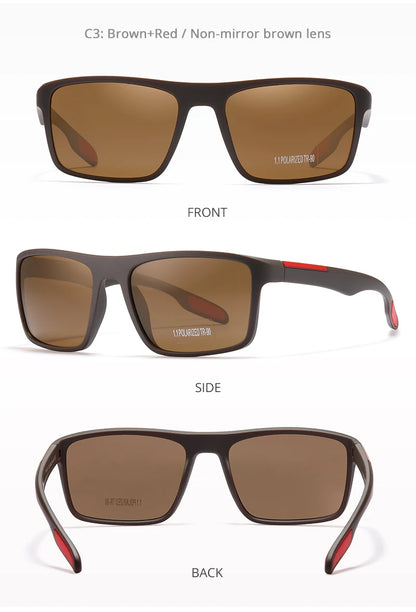 Sonnenbrille rechteckig TR90 ultraleicht polarisiert 1,1mm Fahren Cat.3 Unisex