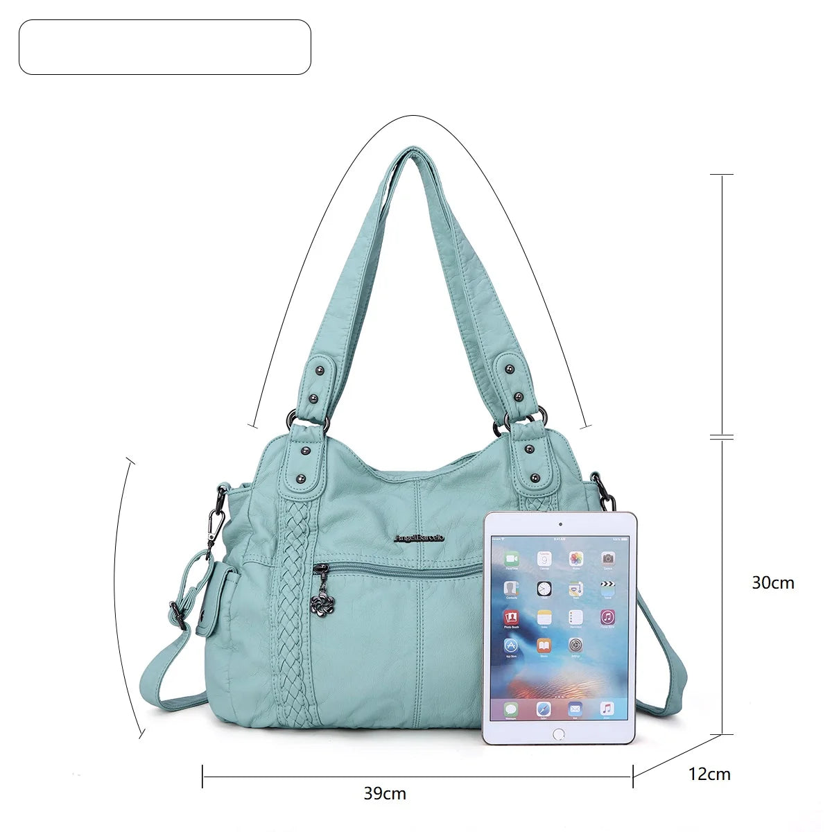 Damen-Schultertasche Aus PU-Leder Mit Reißverschluss Und Innenfächern Großes Stauraumvolumen