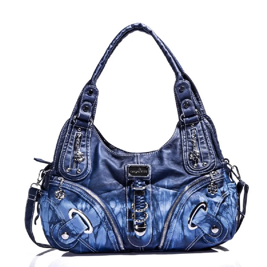 Damen-Schultertasche Großes Fassungsvermögen Mit Tie-Dye Muster Und Griff Im Vintage-Stil Für Alltag Und Freizeit