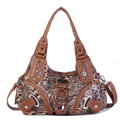Damen-Handtasche Mit Leopardenmuster Und Obergriff Top-Handle Für Alltag Und Freizeit Stilvoll