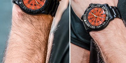Herren-Sportquarzuhr mit Leuchtzeigern und Nylonarmband