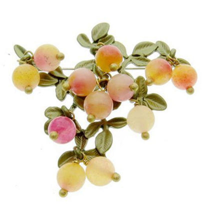 Brosche Cranberry Perle Blatt Grün Pflanze Retro Kragen Schmuck Damen