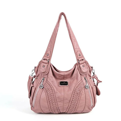 Damen-Umhängetasche Aus PU Mit Mehrfach-Innenfächern Und Reißverschluss Im Vintage Stil