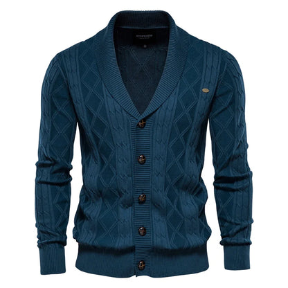 Männer Strickjacke aus hochwertiger Baumwolle im Casual-Stil für den Winter