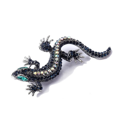 Brosche Eidechse Gecko Strass Vintage Metall Kleidung Party Damen